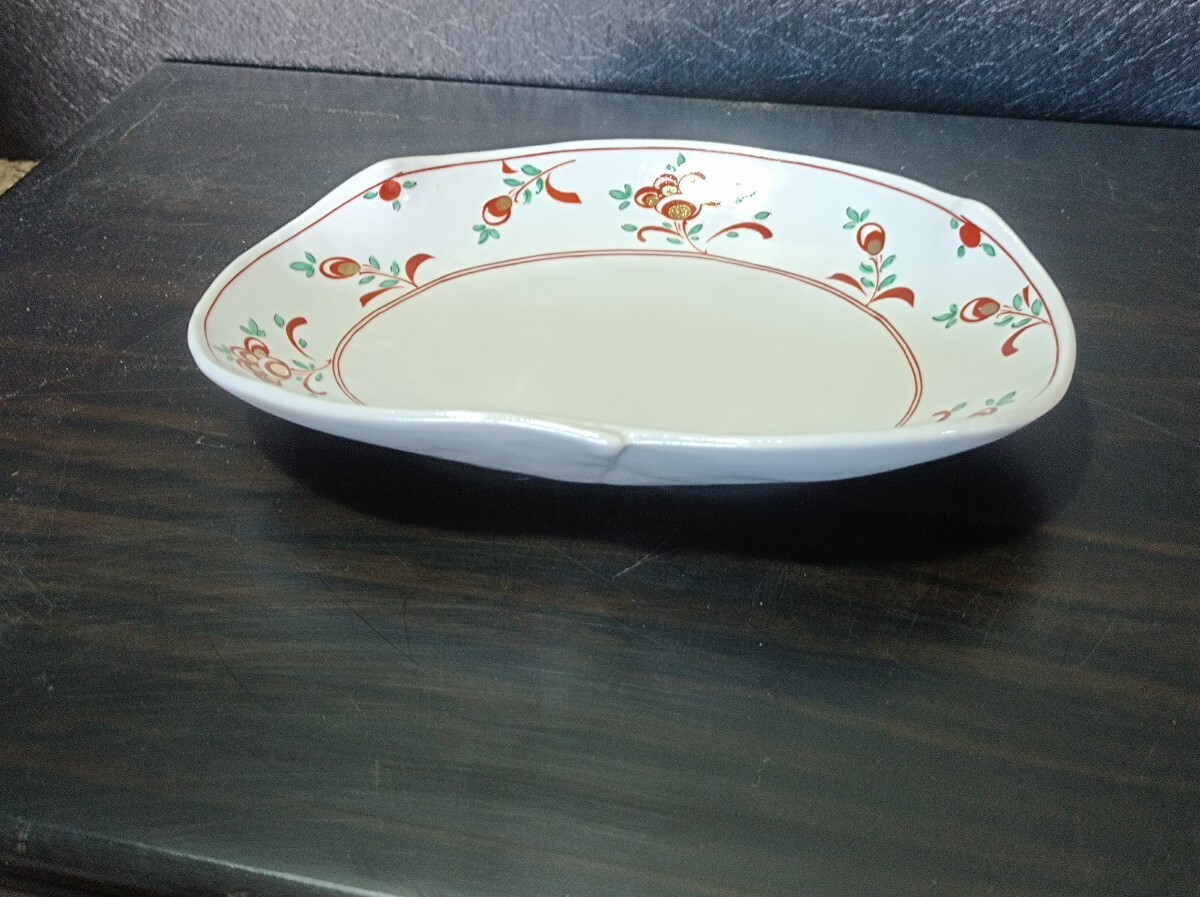 たち吉 赤絵花紋 楕円皿 深皿 和皿 5枚セット 未使用 たち吉拍卖