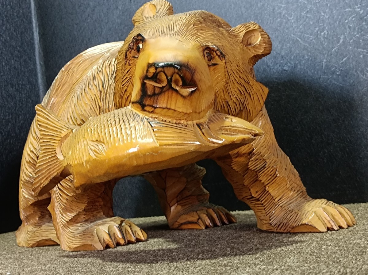 北海道 木彫りの熊 民芸品 置物 全長40cm拍卖