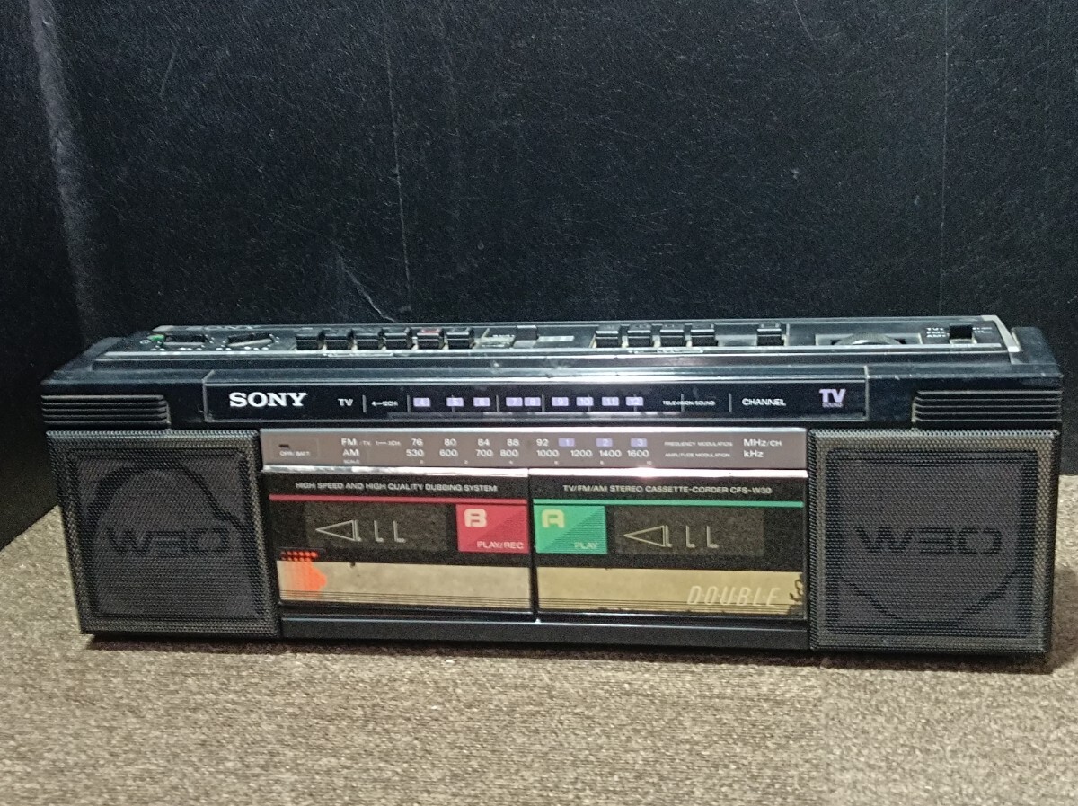 ソニー製 ステレオダブルカセットデッキ 「CFS-W30」 テレビ/FM/AMステレオ ラジカセ拍卖