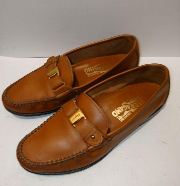 ★美品★Ferragamo フェラガモ ブラウンレザー ローファー 8 約26.2cm★拍卖