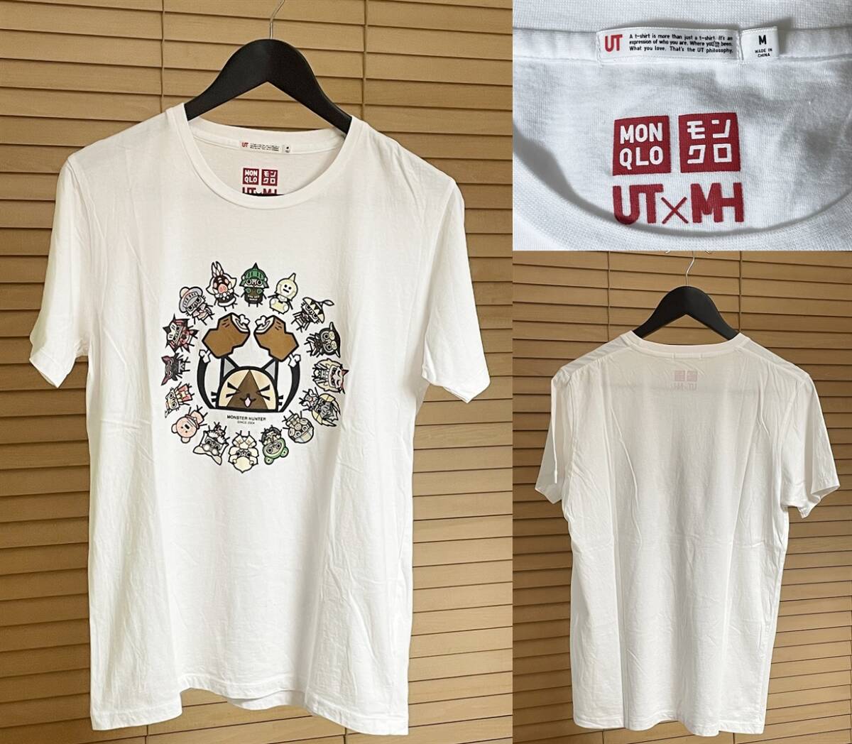 【激安1点のみ 国内正規品】UNIQLO ユニクロ MONSTER HUNTER モンスターハンター UT × MH モンクロ アイルー 半袖 Tシャツ M ホワイト系拍卖
