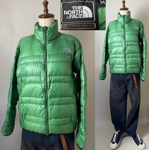 【並品 国内正規品】ND18954 名作 THE NORTH FACE ノースフェイス SUMMIT SERIES サミット ライトヒート ダウン ジャケット M グリーン系拍卖