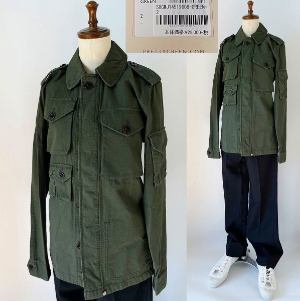 ★【新品 国内正規品 定価30,800円】pretty green プリティグリーン リップストップ M65 M-65 ミリタリー ジャケット ブルゾン 2 カーキ拍卖