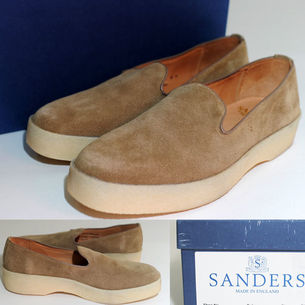 ★【新品】SANDERS サンダース 1702DLS Logan Dirty Buck Suede SLIP-ON マッドガード スウェード スリッポン US9.5(27.5cm程度)拍卖