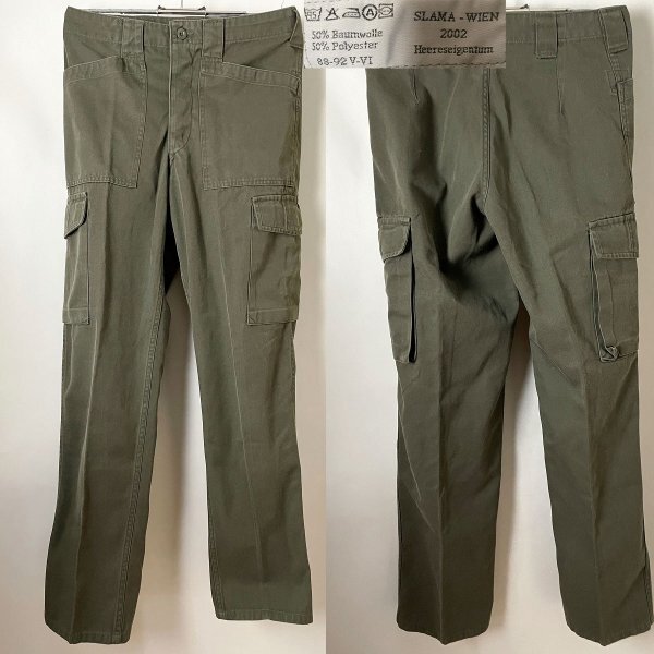 ★【軍物 実物 2000年代位 00s】 USED名作 オーストリア軍 M-75 M75 フィールド カーゴ パンツ カーキ系 (ミリタリー軍パン) 88 / 92拍卖