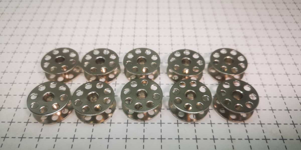 工業用ミシン メッキ 倍釜ボビン 鉄 10コ 送料無料 新品拍卖