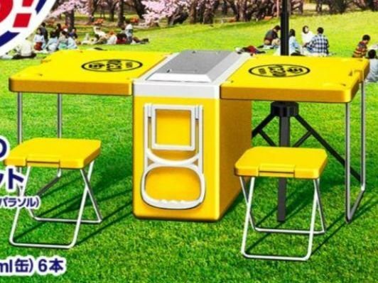 多機能 クーラーボックス 28L チェア椅子付 クーラーボックステーブルパラソル 全セット ###訳小のどごしセット###拍卖
