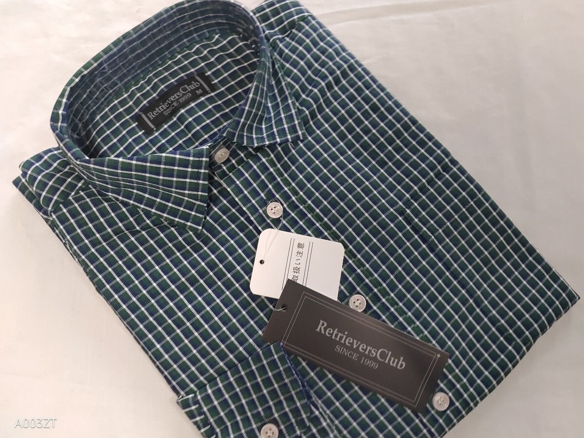 M寸・秋物新品/ブロード・チェックシャツ■グリーン拍卖