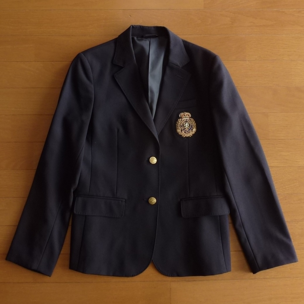 良品 EASTBOY イーストボーイ Venus ブレザー ジャケット 金ボタン エンブレム付き ネイビー 11号 即決あり!拍卖