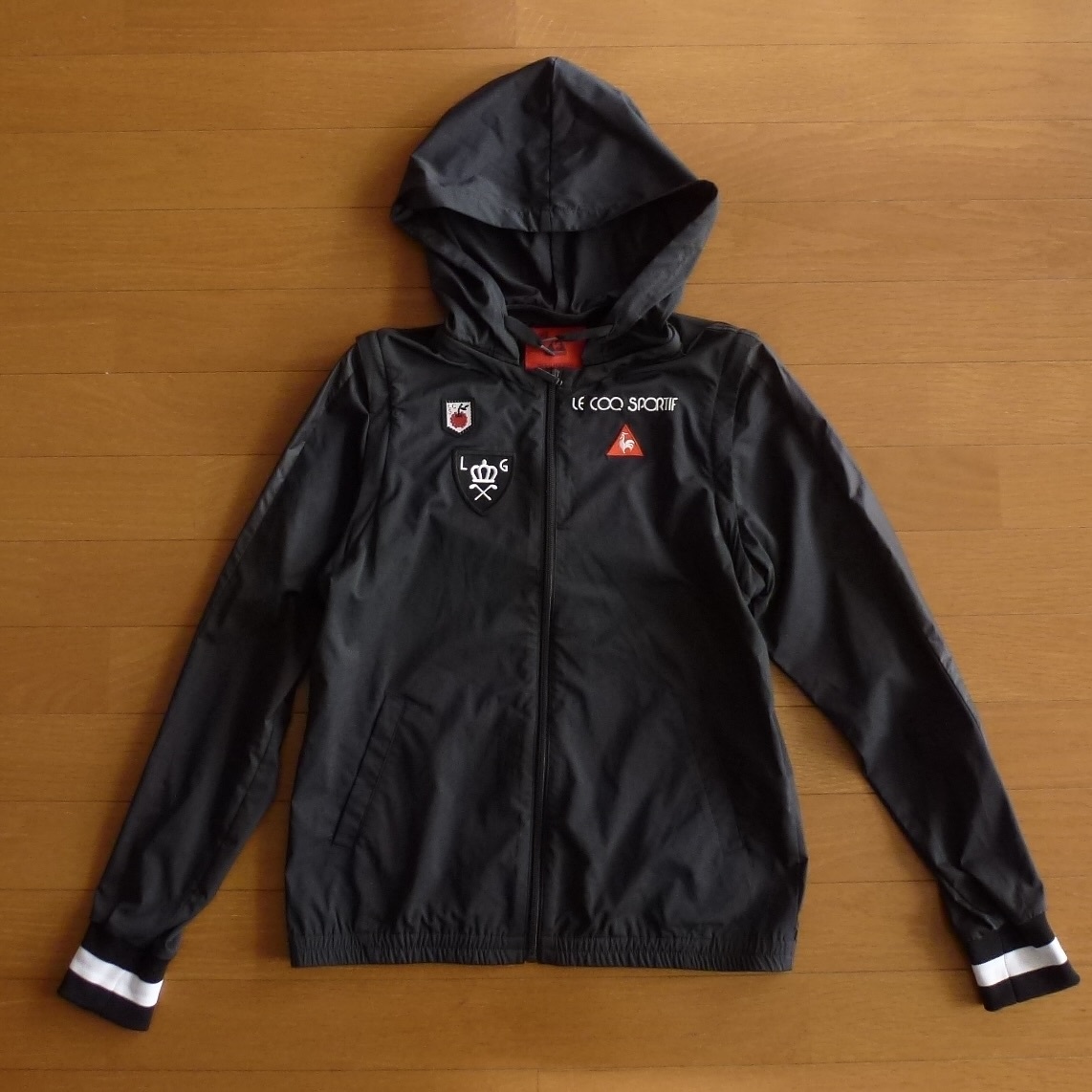 美品 le coq sportif GOLF ルコック ジップアップ ナイロン パーカー 黒 レディース Mサイズ 即決あり!拍卖