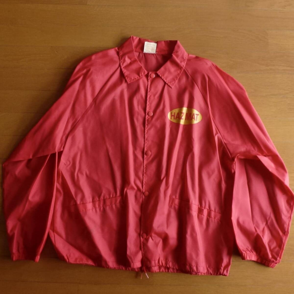 80s USA製 CARDIUAL ナイロン コーチジャケット メンズ Lサイズ 赤拍卖