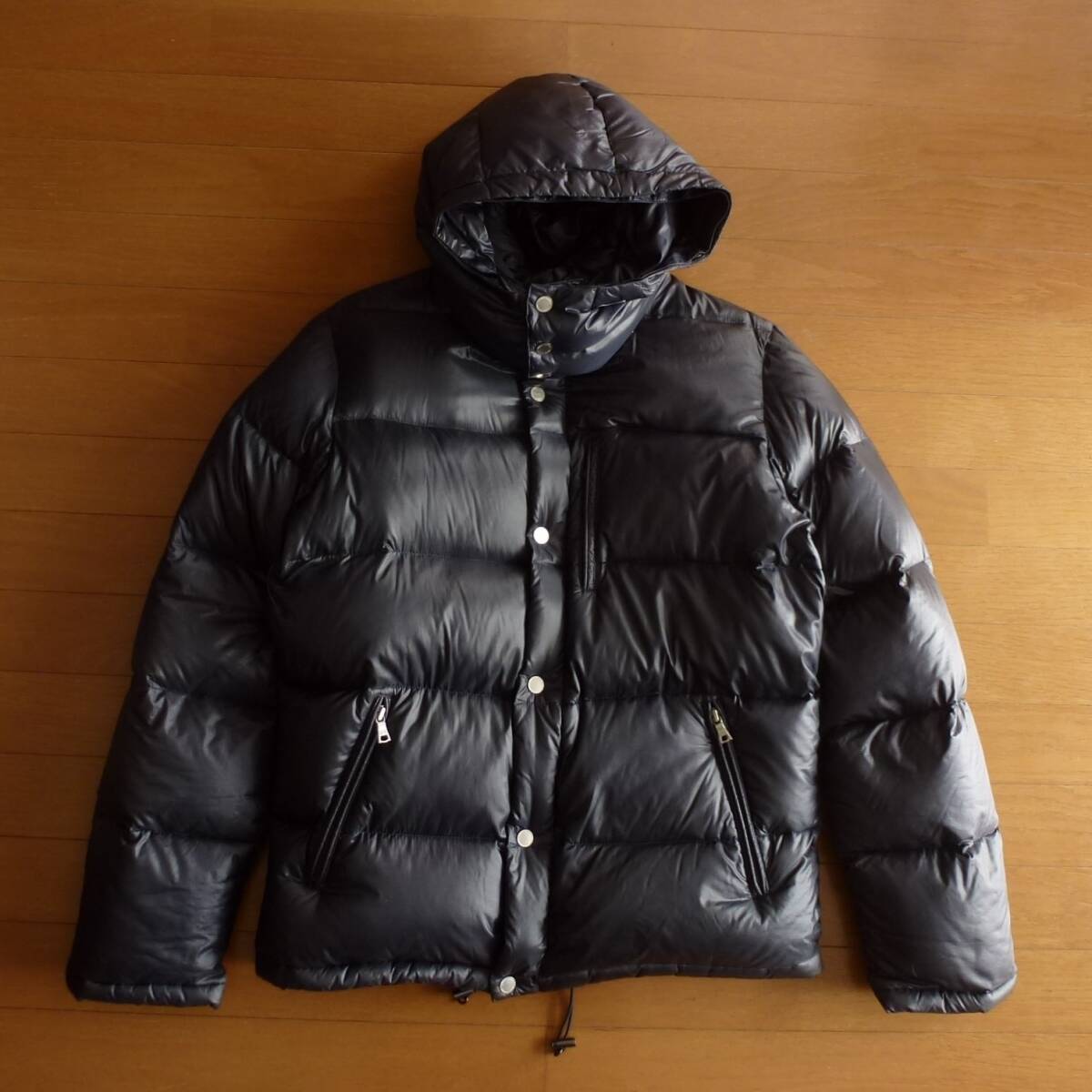 ユナイテッドアローズ フーディー ダウンジャケット 黒 メンズ Lサイズ PERTEXナイロン 即決あり!拍卖