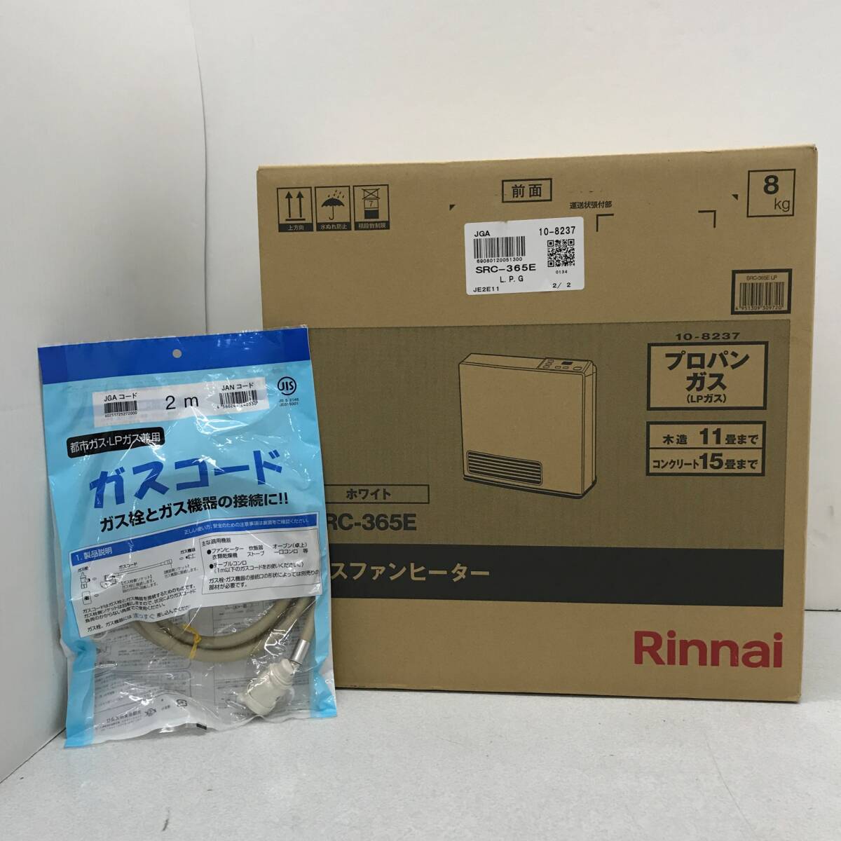 1082030G★ 【未開封】リンナイ SRC-365E ガスファンヒーター ホワイト ガスコード付き拍卖