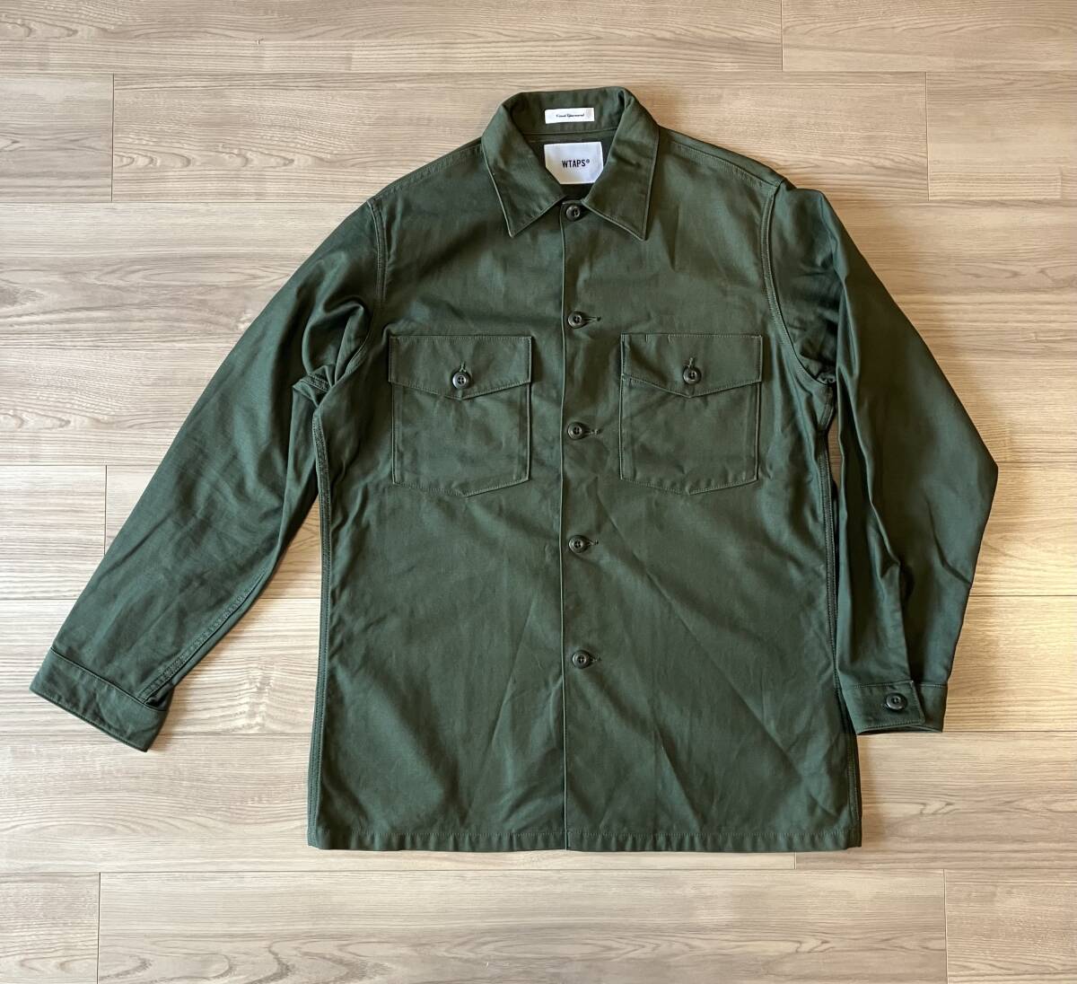 WTAPS BRDT-SHM01WMILL-LS 02 /LS / COTTON. SATIN 長袖シャツ 3 コットン GRN BRDT-SHM01 ダブルタップス拍卖