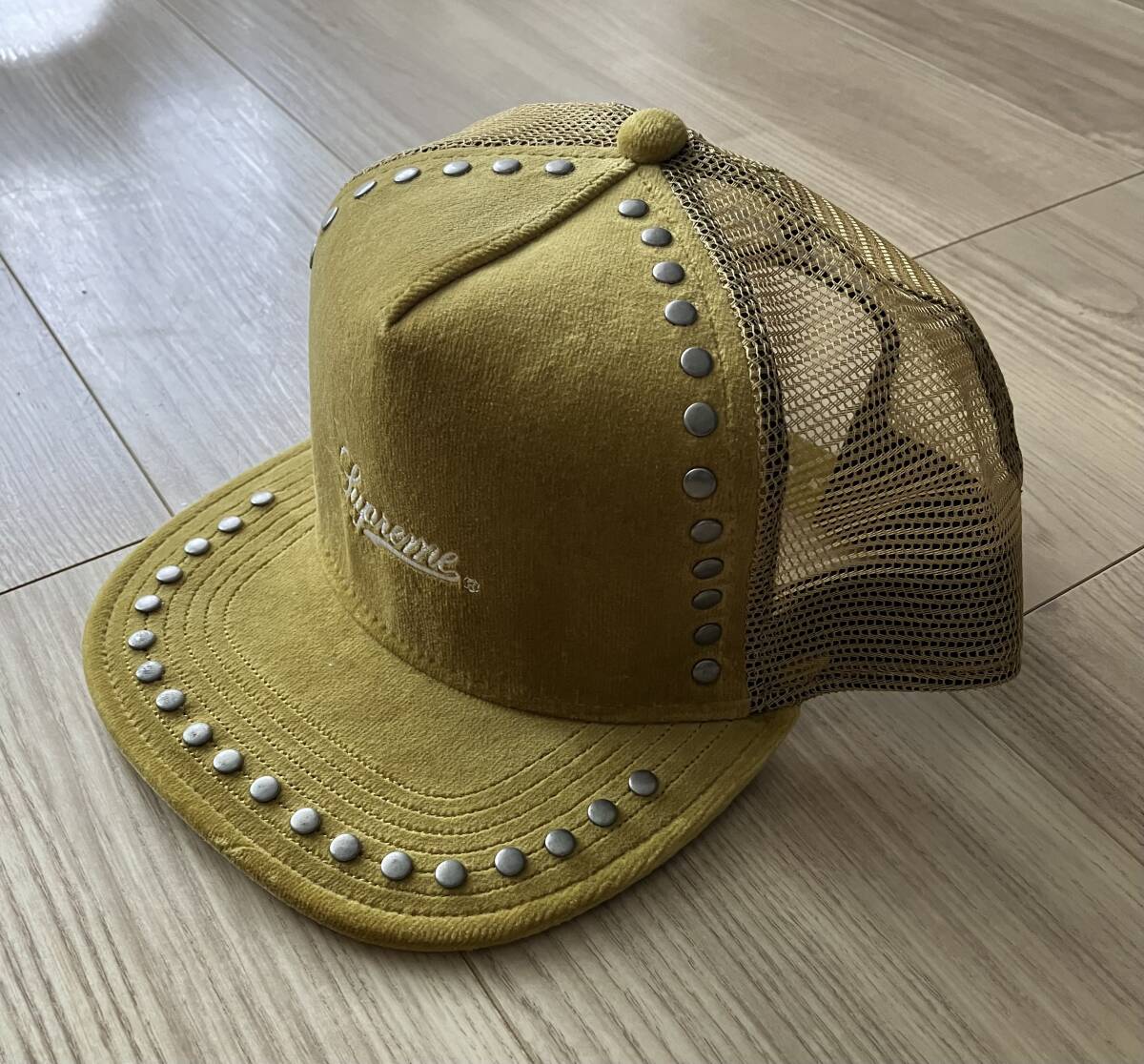 Supreme Studded Velvet Mesh Back 5-Panel Tan 21aw ベロア シュプリーム メッシュキャップ拍卖