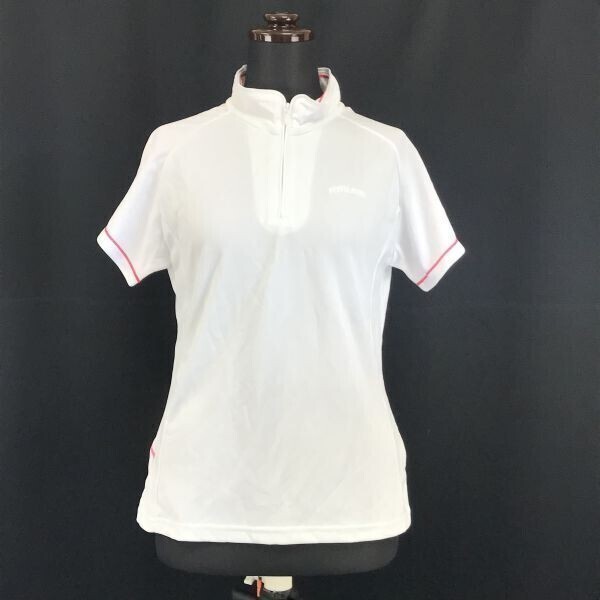 タグ付新古品★ATHLETE/ミズノ★吸水速乾 半袖ハーフジップシャツ【レディースL/グレー】スポーツウェア◆BG713拍卖