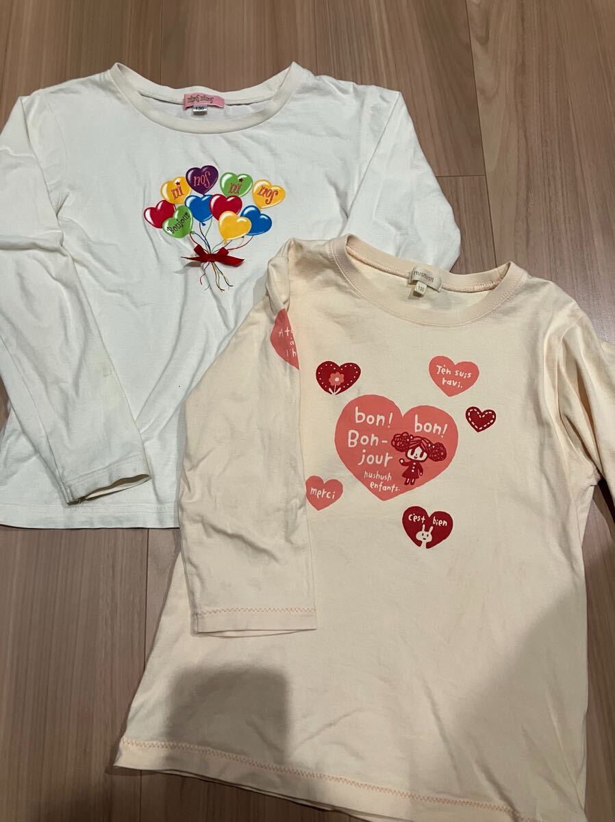 ロンT 130cm 2枚セット HusHusH ninos ninos 女の子拍卖