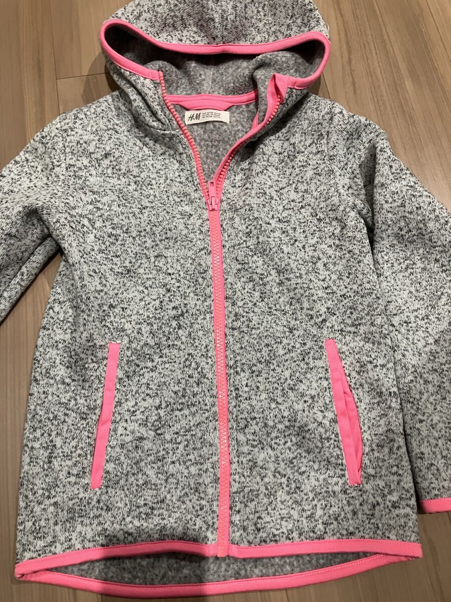 H&M 125~130cm フリース フード付きパーカ拍卖