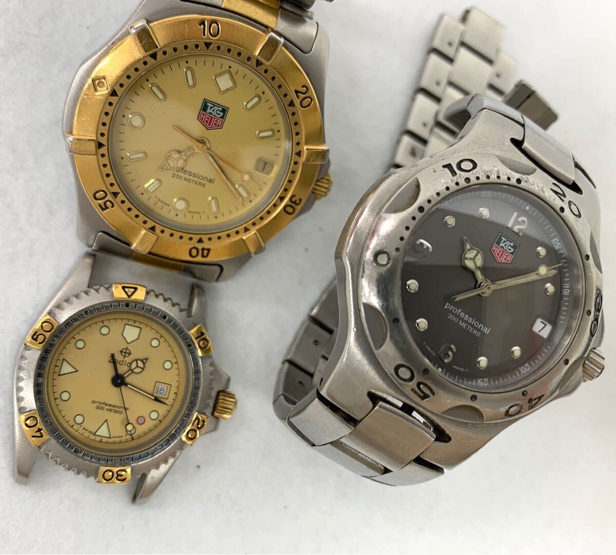 T11/002 TAG HEUER 他 メンズ ボーイズ レディース 時計セット 3点 腕時計 プロフェッショナル 208.12.02 PY8786 WE1120-R拍卖