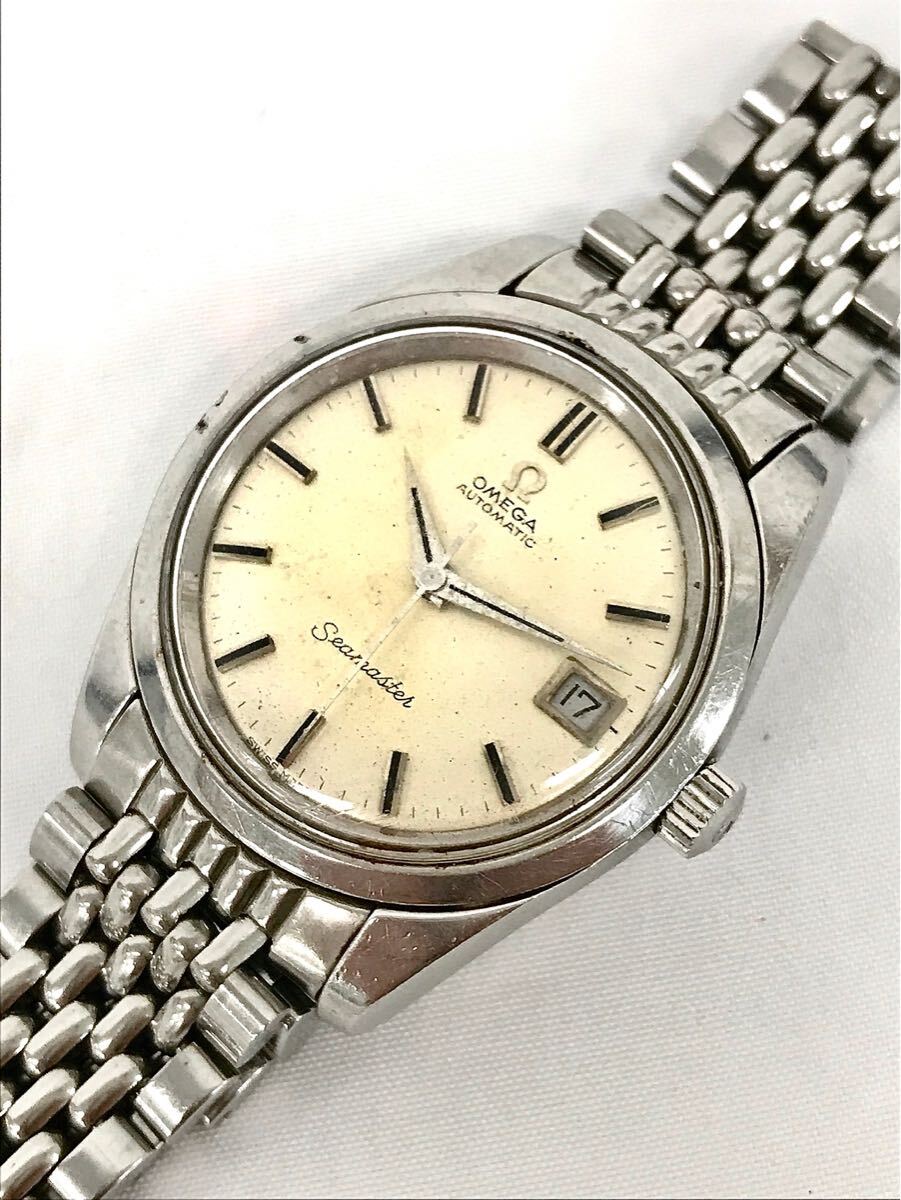 T11/005 OMEGA オメガ シーマスター 腕時計 白文字盤 自動巻 AT 純正尾錠 SS拍卖