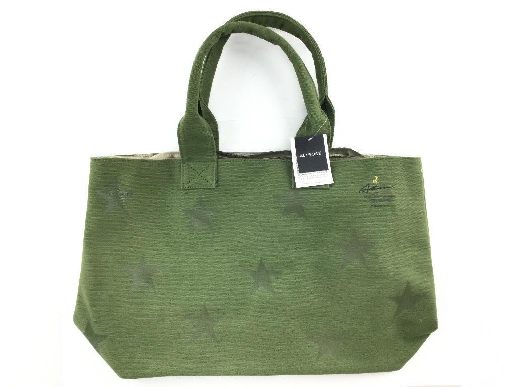トートバッグ ALTROSE アルトローズ レディース キャンバス素材 星柄 カーキ拍卖