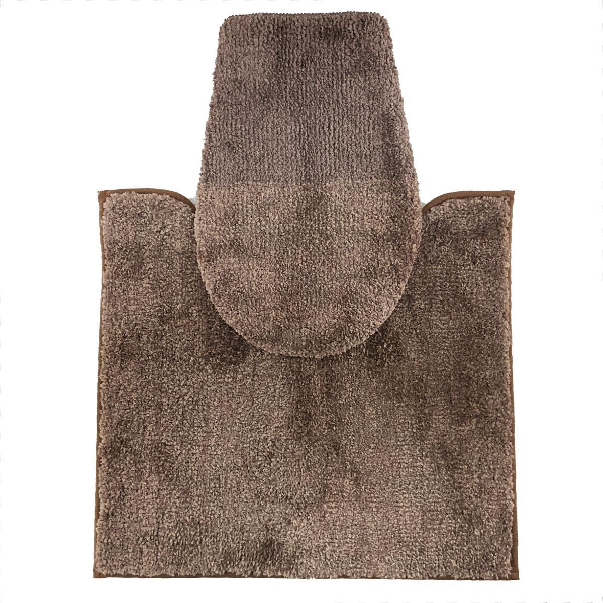 ふかふかのミックスシャギートイレタリー 2点セット 洗浄・暖房型用 ブラウン拍卖