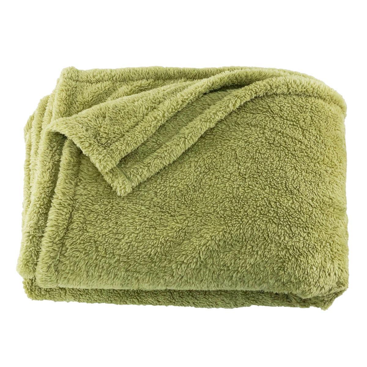 ふわふわあったかマイクロ毛布 マイクロファイバー ダブル 幅180x210cm オリーブグリーン 冬拍卖