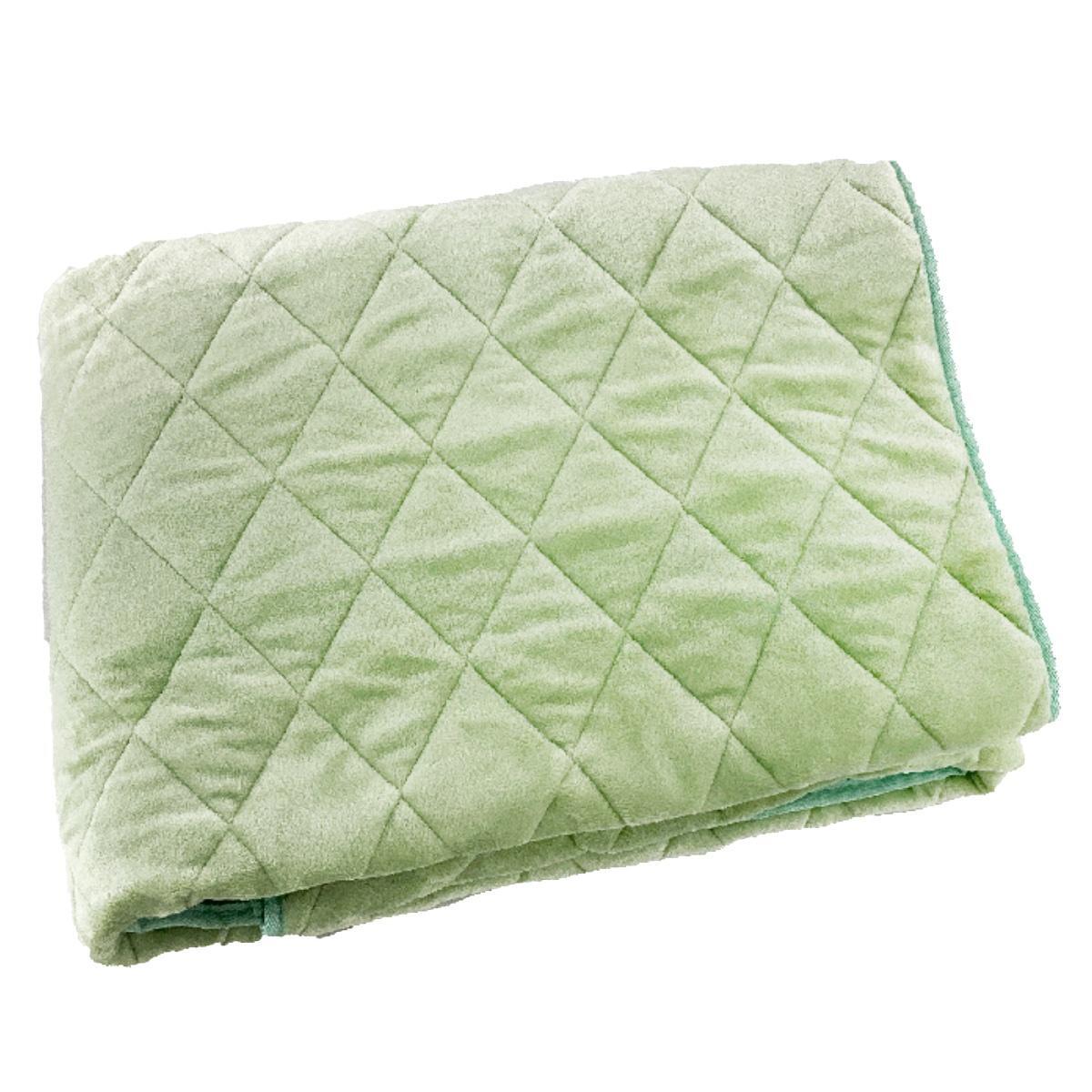 洗えるキルトラグ ボアラグ ホットカーペットカバーOK 床暖房可 約2畳 185x185cm スモーキーミント 冬拍卖