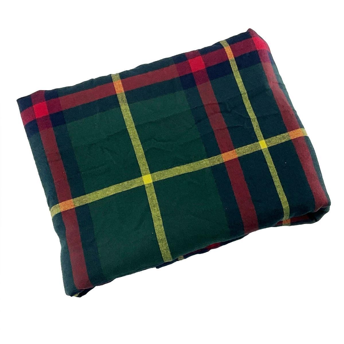掛け布団カバー 北欧風 綿100% ネル素材 セミダブル 幅170x210cm チェック柄 ダークグリーンxレッド 冬拍卖