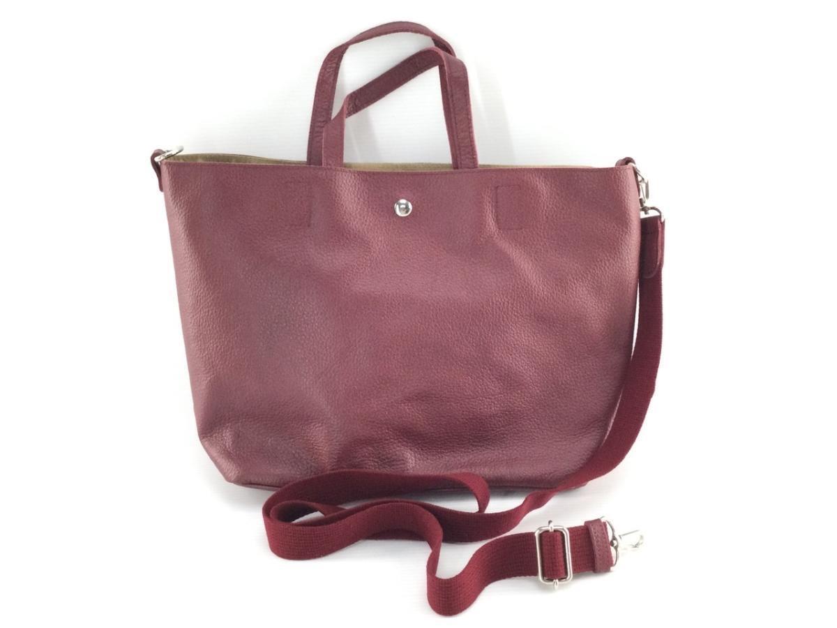 牛革 2WAY ショルダーバッグ インナーバッグ付き 日本製 アルセット ワインレッド拍卖