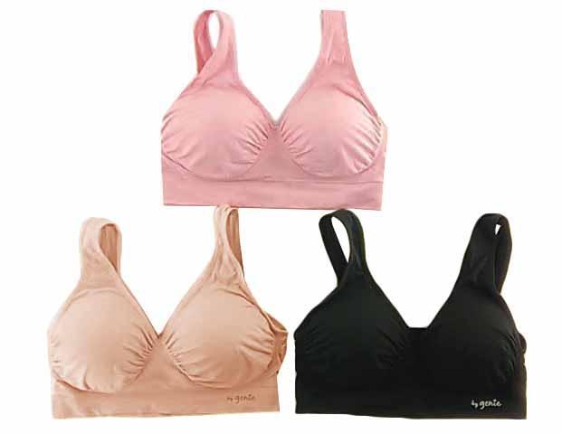 ジニエ Genie プレシャスブラ 3枚組 正規品 オリジナル洗濯ネット付き 大きいサイズ 3L エアリーカラー拍卖