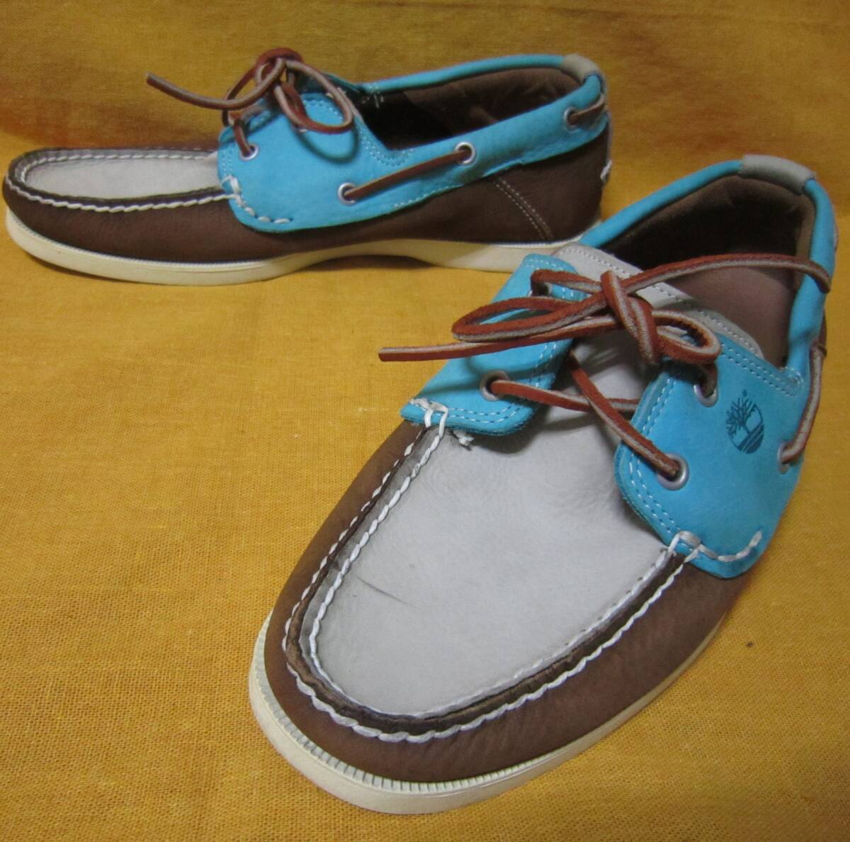 ティンバーランド デッキシューズ(6935A)灰茶青 7.5W 約25.5㎝ Timberland 本革 wj2511q拍卖