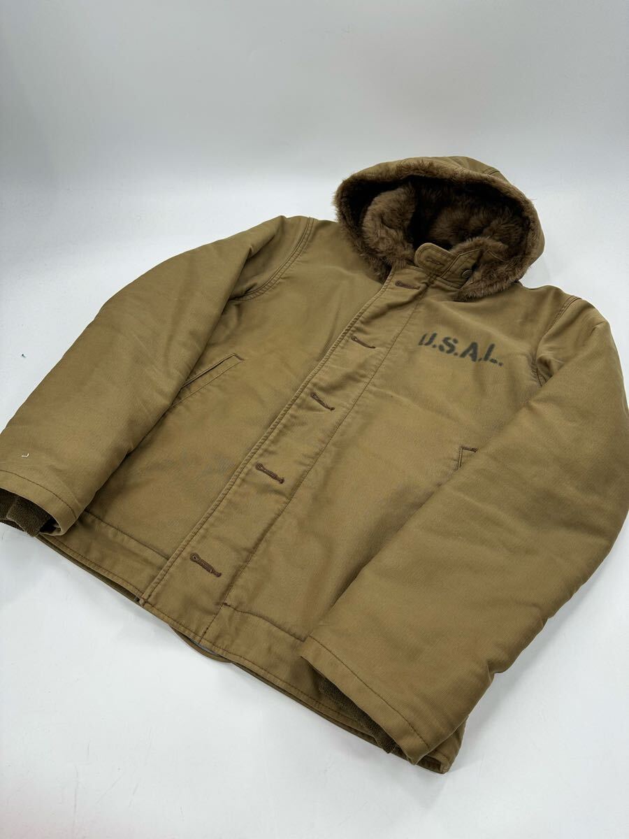 希少/レアモデル/ALPHA/フード付き N-1/M/アルファ ミリタリー フライトジャケット コート アウター ブルゾン デッキジャケット拍卖