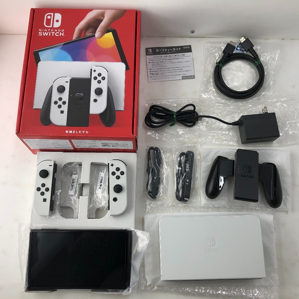 02w20679★1円~ Nintendo Switch ニンテンドースイッチ 有機ELモデル XTJ Joy-Con(L/R)ホワイト 本体セット ※動作確認済み【中古品】拍卖