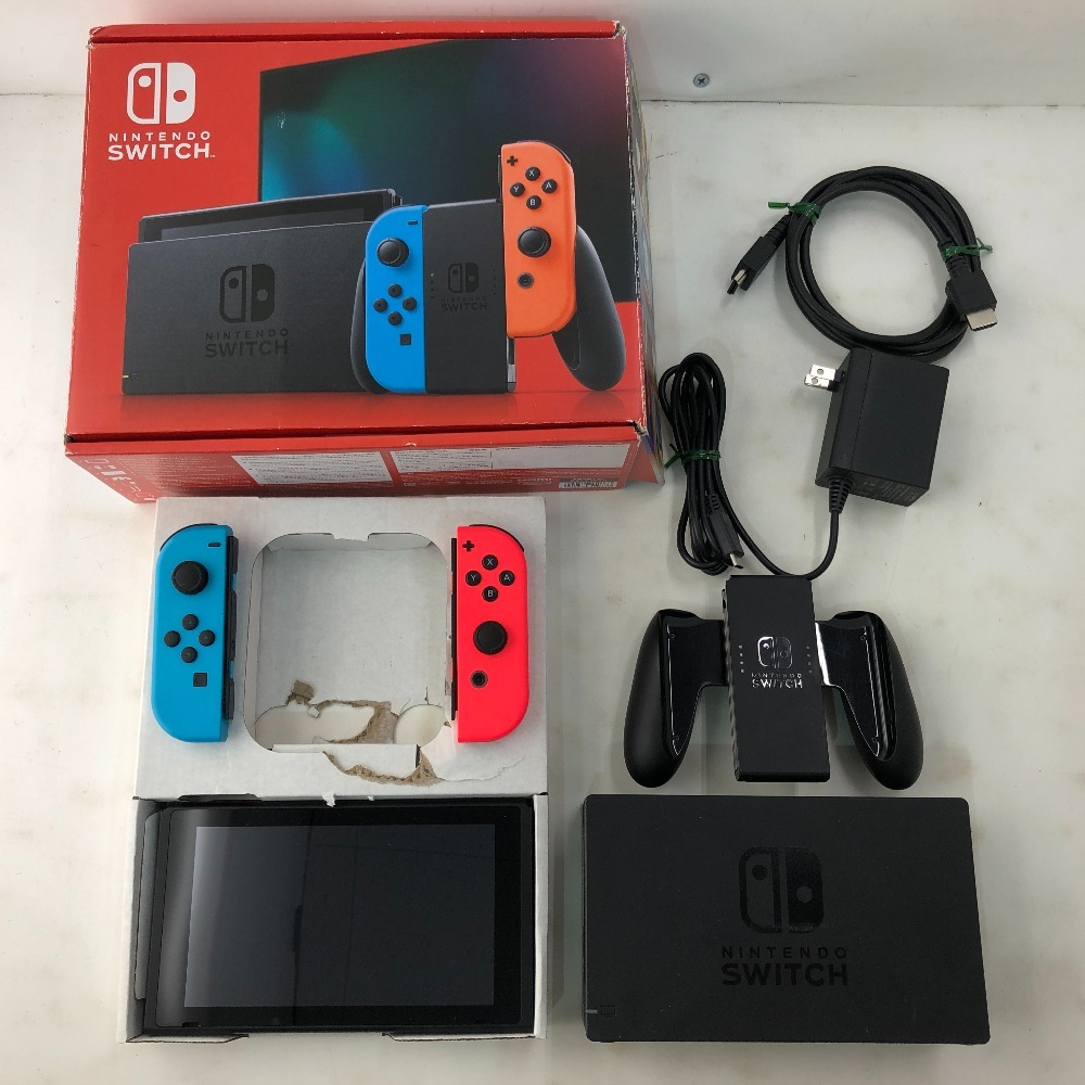 02w20680★1円~ Nintendo Switch スイッチ 新型 HAC-001(-01) 本体セット Joy-Con ネオンブルー/ネオンレッド ※動作確認済み【中古品】拍卖