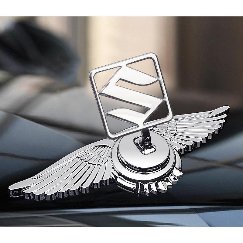 スズキ SUZUKI 車ボンネットマーク フロントエンブレム ウ ボンネット ウイングマーク 立体3D 金属製オーナメント 翼 飾り拍卖