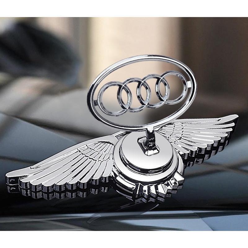アウディ AUDI 車ボンネットマーク フロントエンブレム ウ ボンネット ウイングマーク 立体3D 金属製オーナメント 翼 飾り拍卖