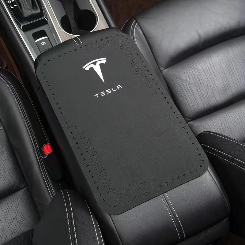 テスラ TESLA 車 アームレストマット カー肘掛けカバー 保護 クッションパッド 滑り止め アルカンターラ拍卖