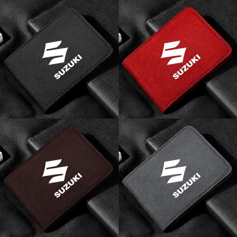 スズキ カードケース 免許証ケース カードホルダー 名刺ファイル カード入れ アルカンターラ クレジットカードケース 小銭入れ シンプル拍卖