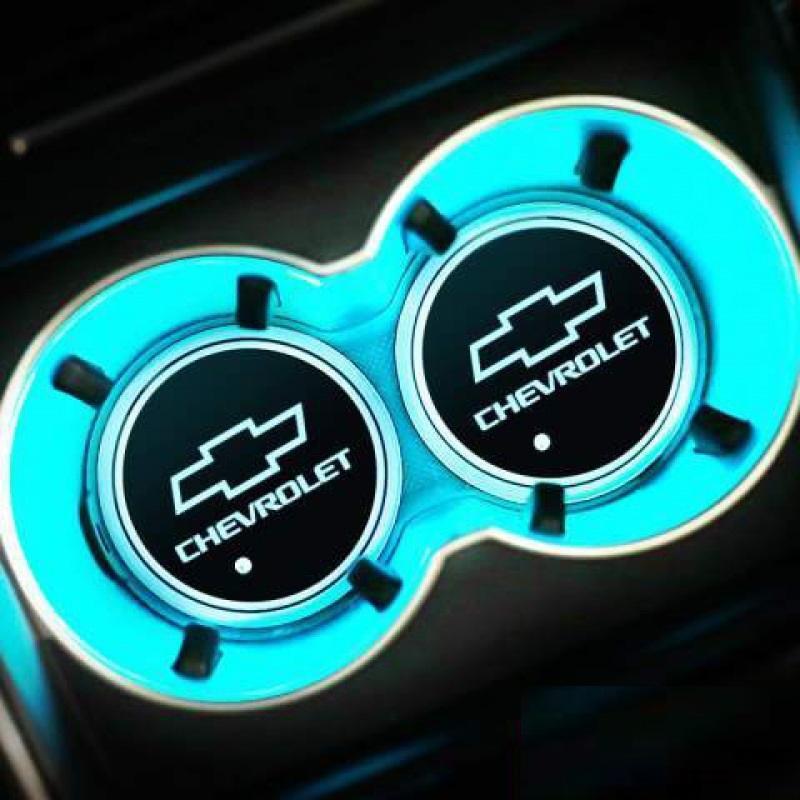 シボレー 車用 LEDコースター ドリンクホルダー ライトマットパッド 自動点灯消灯 2個セット 車カップホルダーライト USB充電マット拍卖