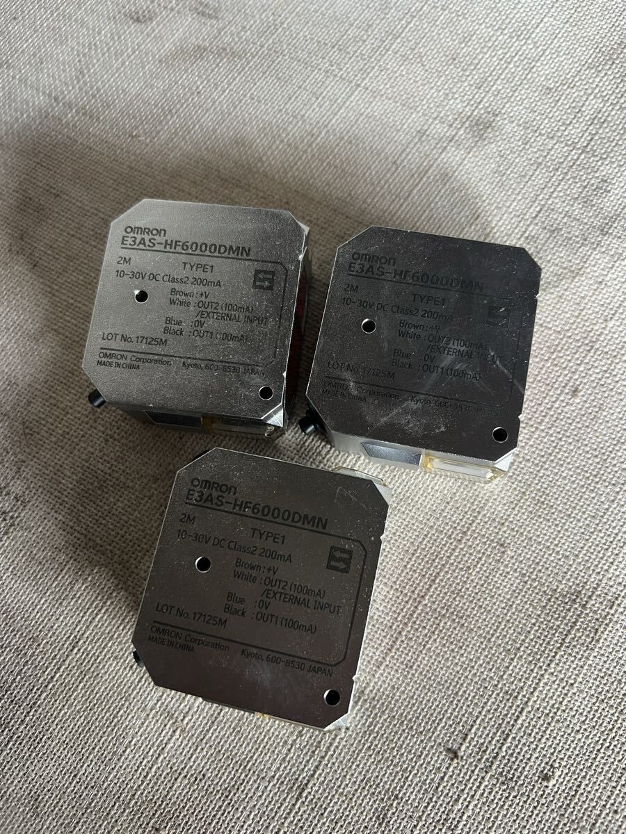 OMRON オムロンアンプ内蔵形TOFレーザセンサE3AS-HF6000DMN 断線あり 3台セット拍卖
