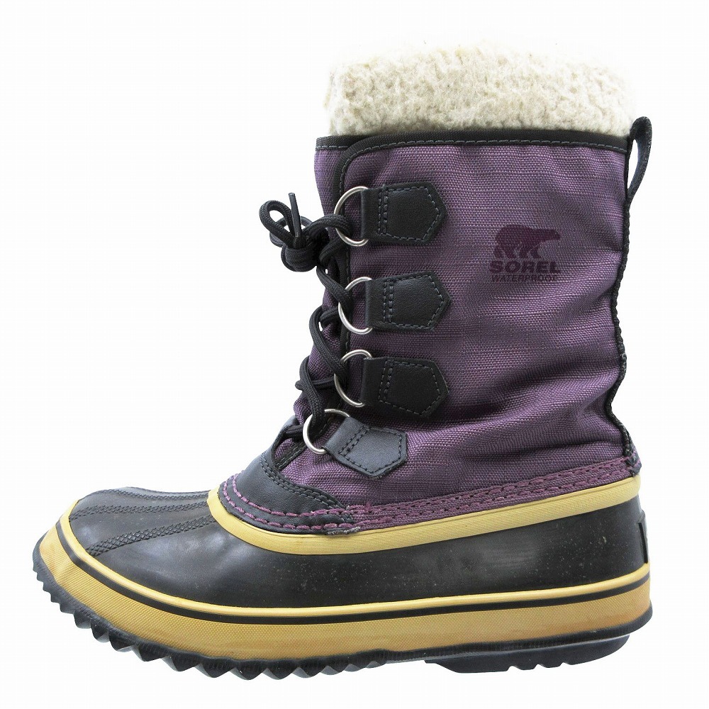 ソレル SOREL スノーブーツ WINTER CARNIVAL ウィンターカーニバル NL1495-518 サイズ24cm パープル レディース 【中古】拍卖