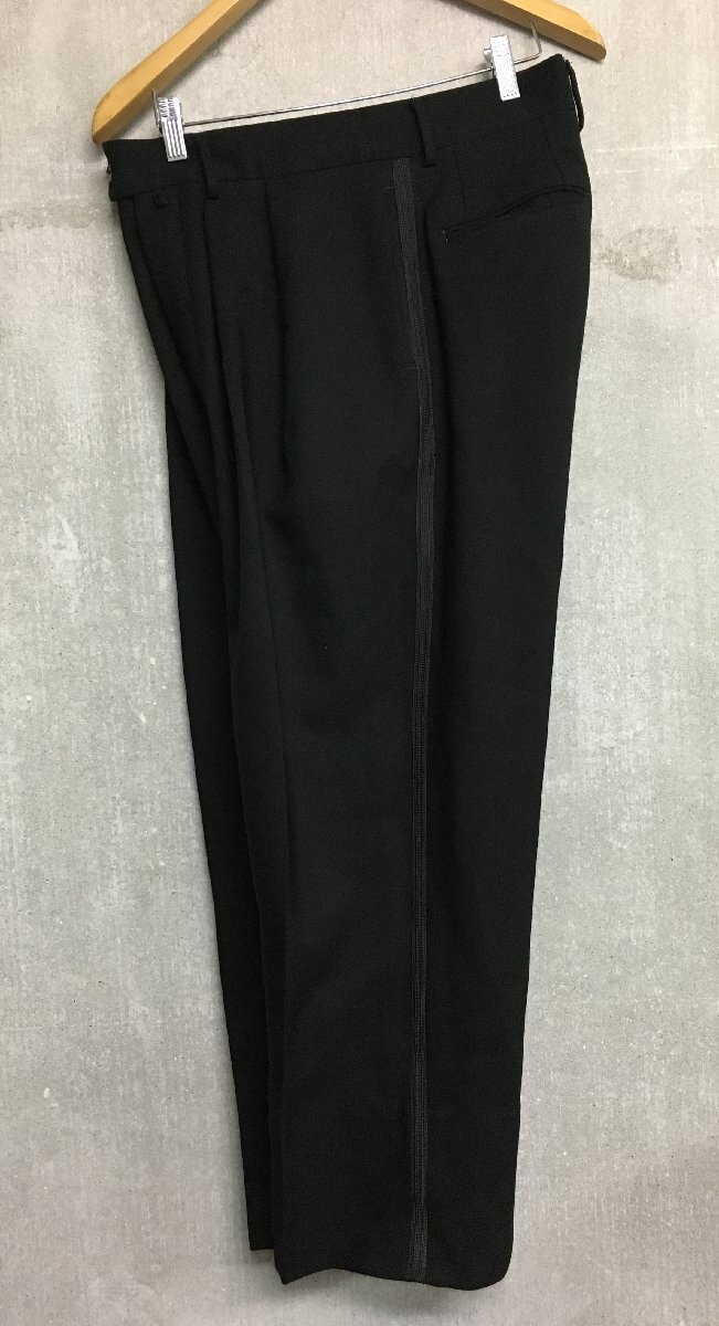 ◆NEAT ニート 20ss MOHAIR BARATHA-TAPERED 紋章 サイドライン ウールモヘア スラックス パンツ 黒 サイズ46拍卖