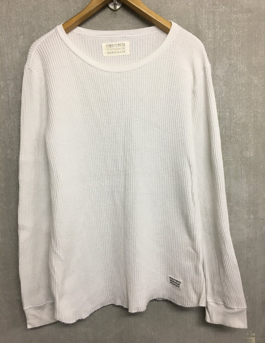 ◆WACKOMARIA ワコマリア XL クルーネック ワッフル サーマル カットソー ロングスリーブ Tシャツ 白 サイズXL拍卖