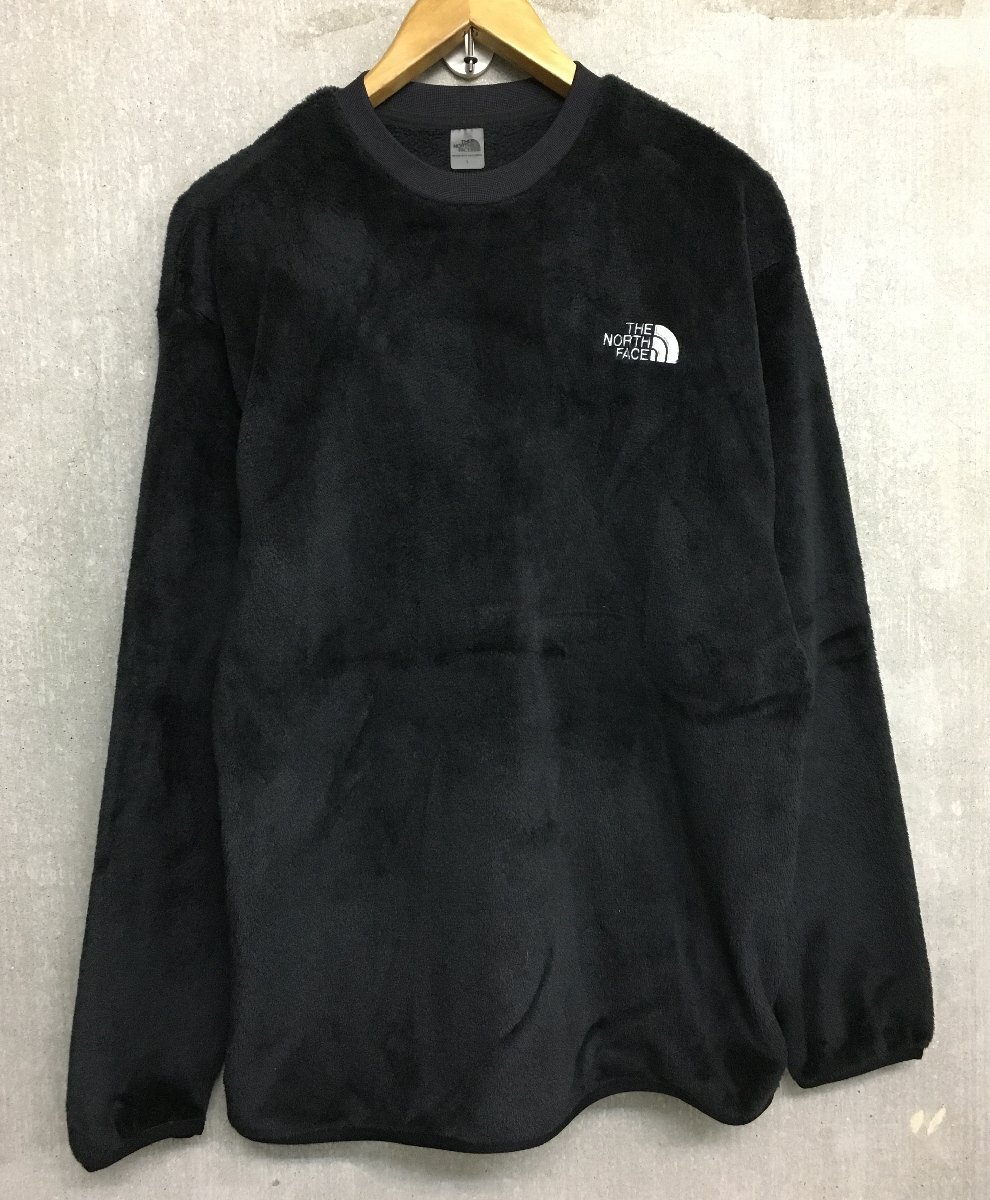 ◆◆国内正規 ノースフェイス 美品 暖かい バーサミッドクルー Versa Mid Crew フリース 起毛 スウェット NA72480 サイズL 美 黒 美拍卖