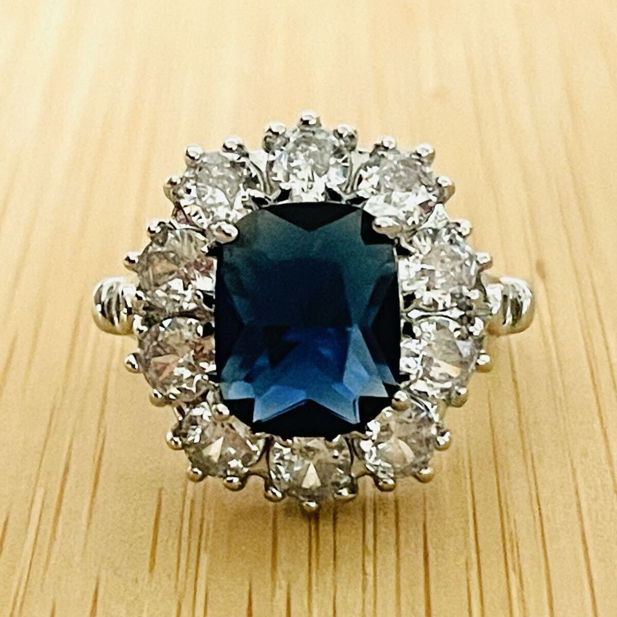 ★送料無料★匿名配送★サファイア?昭和リング ヴィンテージ アンティーク サイズ13.5号拍卖