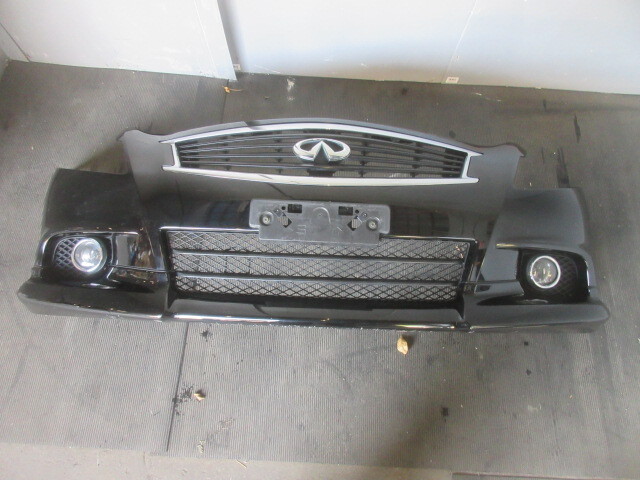 ★R7A9472 V36 スカイライン 純正フロントバンパー インフィニティグリル付き スポイラー付き KH3カラー 修理やストック等に拍卖