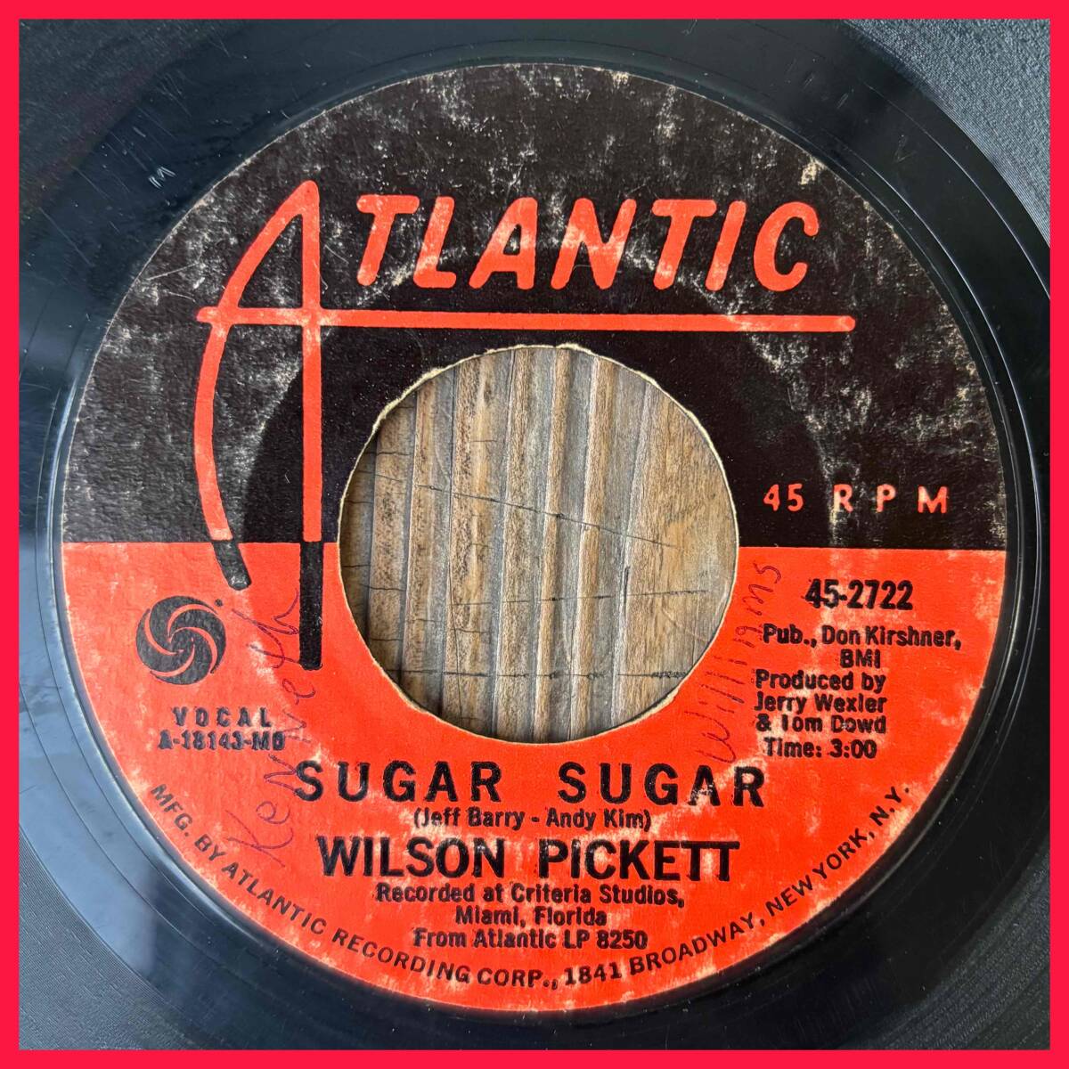 ★試聴!JAMAICAN SOUL!1970!Bob Marley!【Wilson Pickett - Sugar Sugar / Cole, Cooke & Redding】7inch Atlantic 45-2722 US拍卖