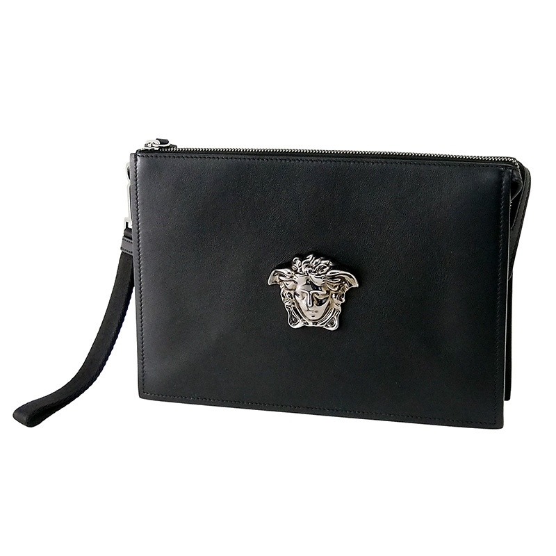 ◆ミウラ◆ ヴェルサーチ VERSACE ヴェルサーチェ メドゥーサ ブラック セカンドバッグ DP87631拍卖