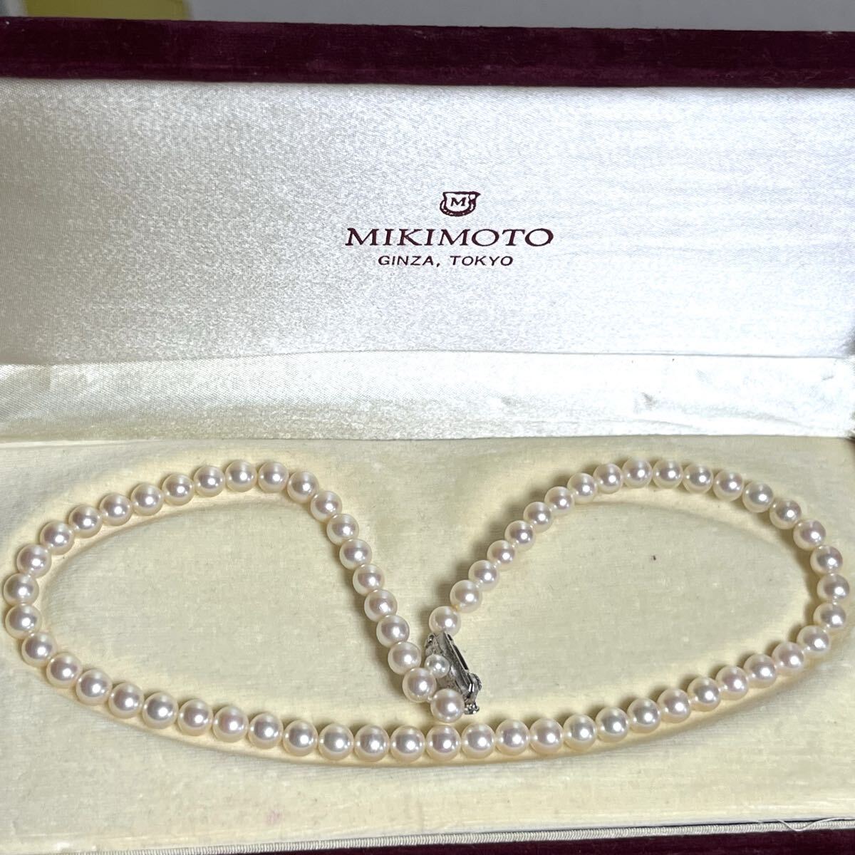 ミキモト 真珠島 アコヤ真珠 6mm 41cm ホワイト ネックレス 本真珠 アクセサリー SILVER pearl あこや パール拍卖